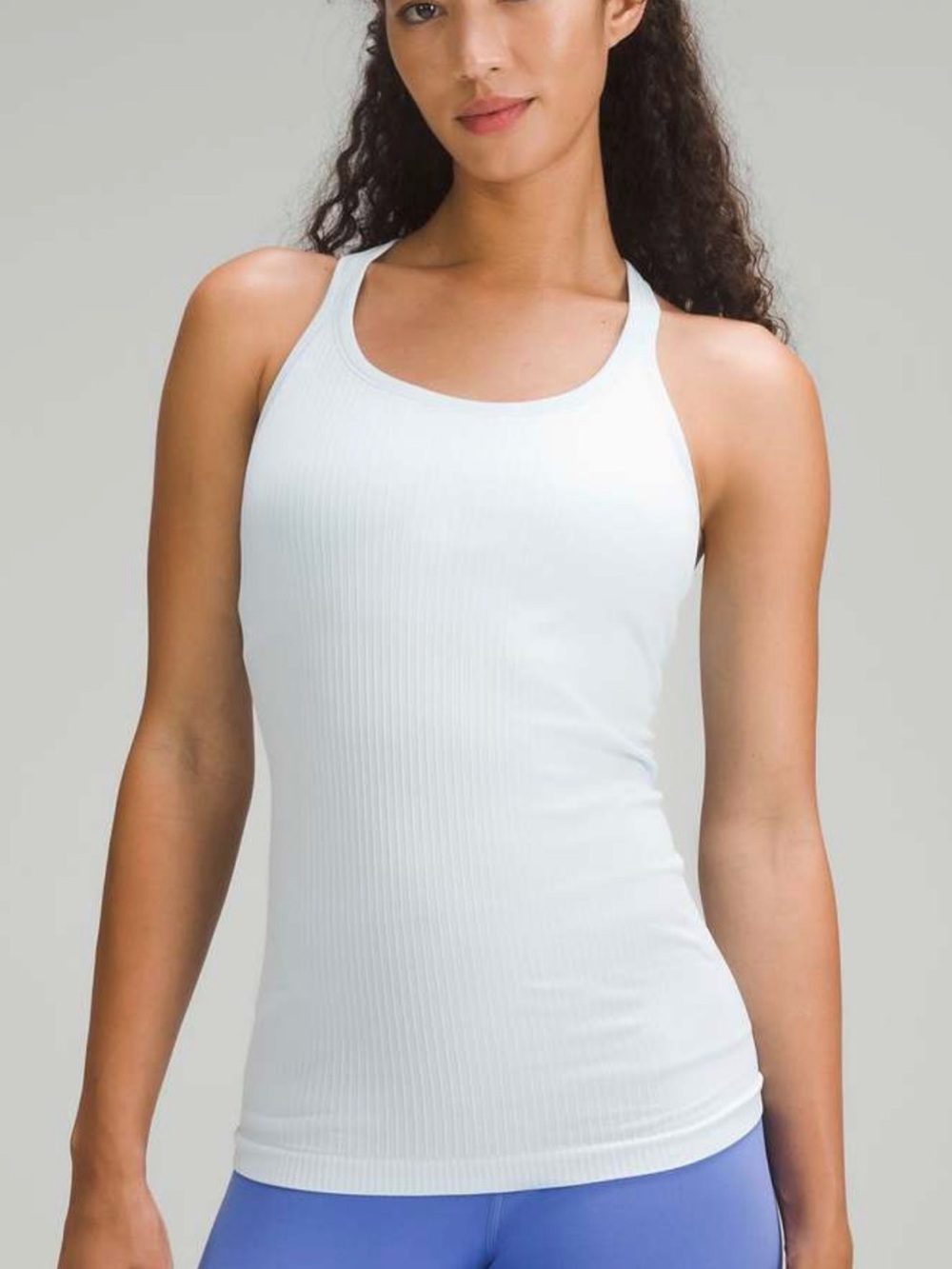 LULULEMON Ebb to Street Ribbed Tank Top White Sz 4